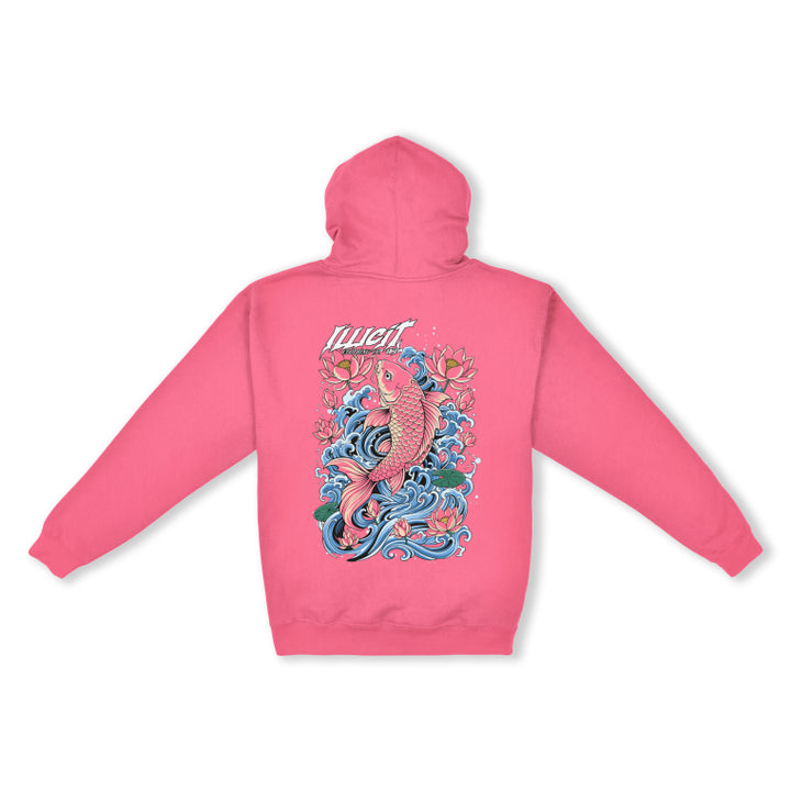Elusive Pink Koi Fish Hoodie (Neon Pink)