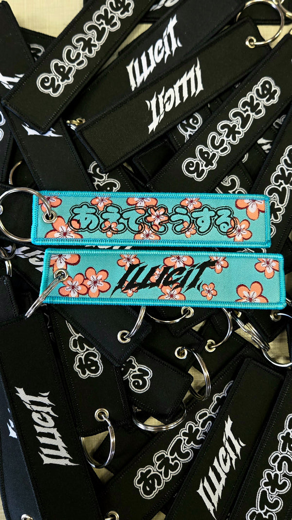 Teal Cherry Blossom Jet Tag