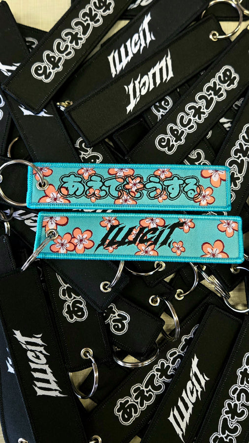 Teal Cherry Blossom Jet Tag