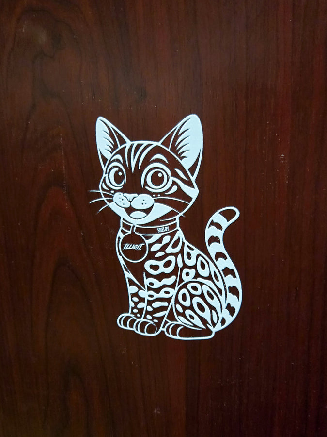 Cat Shelby Line Art Sticker